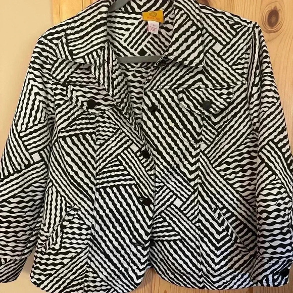 Ruby Rd Geometric Printed Button Up‎ Jacket Size 12 - Picture 1 of 5